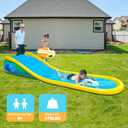 Inflatable Water Slide with Sprinkler for Kids,15FT waterslide with 2 Inflatable Surf Riders and Built-in Sprayer for Ages 6 and Up Backyard Summer Sprinkler and Splash Water Toy Outdoor Fun