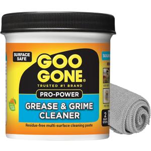 Goo Gone Grease & Grime Cleaner, Multi Purpose Cleaning Paste for Metal, Countertops, Porcelain, Tile, Removes Gooey Mess, Grease, Rust Stains, Residue Free, Microfiber Cloth