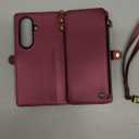 Defencase for Samsung Galaxy Z Fold 7/ Fold7 Wallet Case with RFID Blocking 10-Card Holder, Fashion Soft PU Leather Magnetic Snap Flip Zipper Wrist Strap Phone Case for Galaxy Z Fold 7 5G, Red