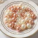 150 Pcs Vase Filler Pearls White and Rosegold Pearl Beads for Vase No Hole Pearls for Centerpieces Vases Home Table Party Decor Wedding DIY 8/14/20mm