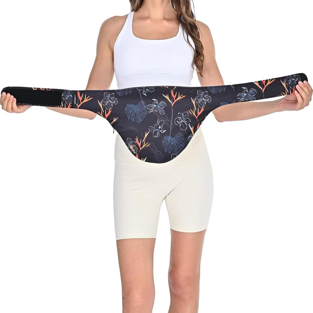 Ostomy Belt | Leak & Odor Protection | Abdomen Ostomy Bag Covers for Men and Women | Sports and Daily Life | Size L, Flower
