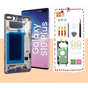 LNONLS for Samsung Galaxy S10 Plus LCD Display Screen Assembly Replacement for Samsung Galaxy S10Plus LCD Touch Digitizer Screen with Frame S10+ 6.4" G975U G975FD G975A without fingerprint Black