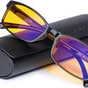 Prospek Blue Light Reading Computer Glasses, ELITE for Women and Men, +2.0 Diopters, Anti Glare Amber Lens, 99% Blue Light Blockers High Optical Quality Lenses (Black)