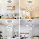 FRIXCHUR Crystal Chandelier LED Chandeliers Ceiling Light Fixture 3 Ring Adjustable Pendant Light Modern Chandelier for Bedrooms Living Room Dinning Room (Dimmable)