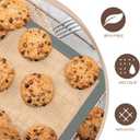 Silicone Baking Mat, 3 Pack Reusable Baking Sheet, Non-Stick Food Safe Silicone Mats for Baking for Making Cookies Macaroons Bread, Baking Supplies Accessories, 2 Half Sheets & 1 Quarter Sheet