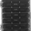 Portable Weekly Medicine Organizer Case Storage Container for Travel and Home Lightweight Pill Dispenser Box Featuring Protective Lid for Vitamins and Regular Supplements