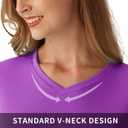 Women's Standard V-Neck UPF 50+ Long Sleeve Swim Rash Guard Shirt (Purple)