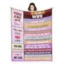 Kendt Wife Blanket 60"x50", Birthday Gifts for Wife, Wife Gifts from Husband, Anniversary Romantic Gifts for Women Her, I Love You Gifts for Wives Gift for Mothers Day, Christmas, Valentines
