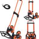 300LBS Capacity Stair Climbing Dolly, Upgraded Heavy-Duty Stair Climbing Hand Truck, Foldable Stair Climber Cart with 4.2" Wheels and 2 Elastic Ropes for Home, Package, Office or Shopping