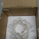 Ceramic Lotus Petals Style Flower Candle Holder Tea Lights Holder Home & Table top Decoration (White)