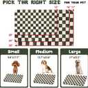 Dog Food Mats for Floors Waterproof, Pet Water Bowl Mats Pet Feeding Absorbent Placemats Plaid 17 * 30 inch