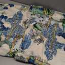 Chinoiserie Pillow Covers 20 x 20 Set of 2 Asian Scenic Linen Throw Pillow Cover Vintage Blue and Green Farmhouse Decorative Pillowcases for Living Room Couch Bed Sofa Outdoor