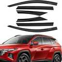 Rain Guards Compatible with Hyundai Tucson 2022 2023 2024 2025 2026, Tape-On Side Window Wind Deflectors & Visors Out-Channel 2022-2026 Tucson Rain Guard Black - 6 PCS