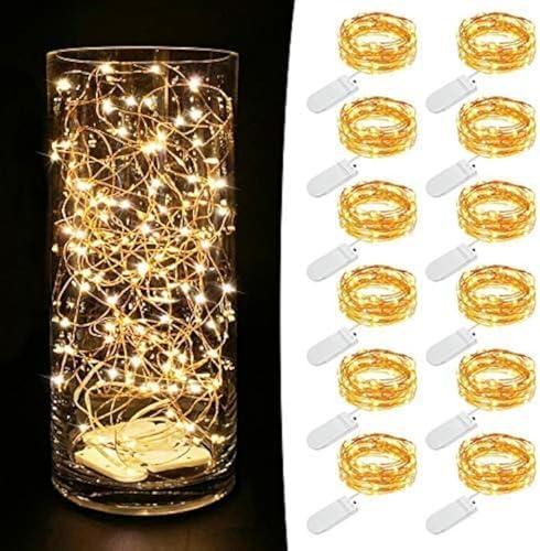 MUMUXI 11 Pack 7.2ft Fairy Lights Battery Operated String Lights, Mini LEDs for Centerpiece Table Decorations, Wedding Party Bedroom Mason Jar Christmas Decor, Warm White