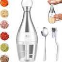 Manual Press Chopper, Stainless Steel Manual Garlic Press and Chopper, Kitchen Gadgets for Smashing Garlic Onion Potato