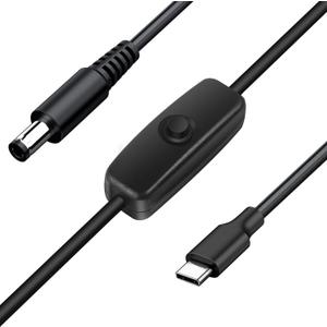 Baby Car Camera USB Powered Adapter Cable, Baby Car Camera Monitor Cable(Type c) DC5521 to USB c 12V Cord Adapter ONLY Support Cigarette Lighter Port (6.6ft/2m)