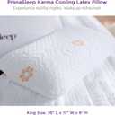 PranaSleep Karma Cooling Latex Pillow, Firm Support, Back and Side Sleeper Pillows for Adults, Bedding Essentials for Hot Sleepers, King Size, 36" L x 17" W x 6" H