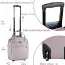 VANKEAN Carry On Underseat 16-inch Multi-functional Underseater Lightweight Overnight Suitcase with Wheels, Roller Case for Women Travel Business, Light Dusty Pink