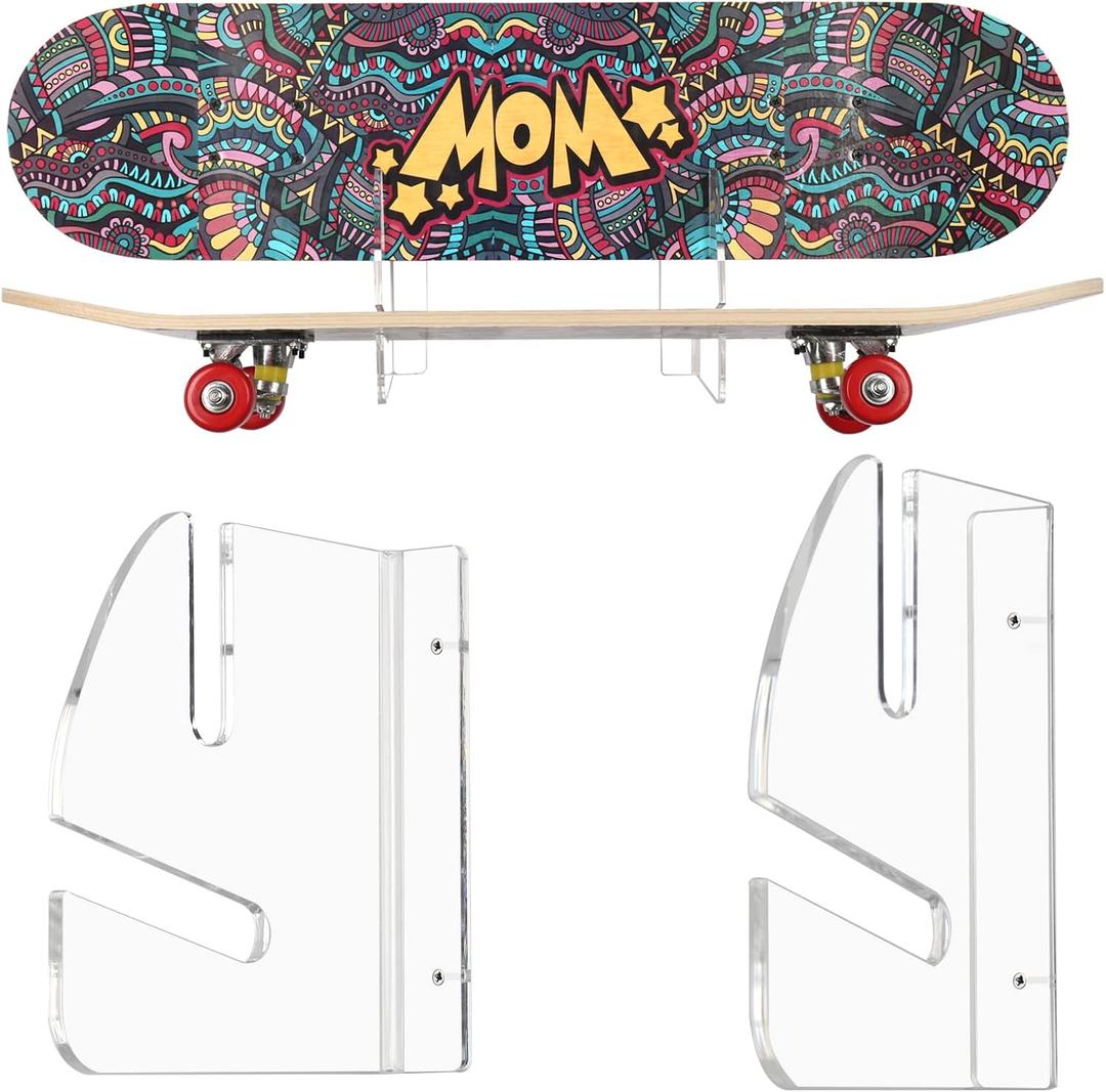 Wall-Mounted Skateboard Mount - Space-Saving Horizontal Display Rack for Secure Skateboard Storage & Decoration, 17*18