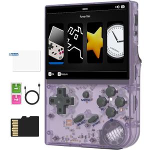 RG35XX 2024 Retro Handheld Game Console Linux System HD and TV Output 3.5 Inch IPS Screen 64G TF Card 5500+ Classic Games 2600mAh Battery( RG35XX 2024 Purple)