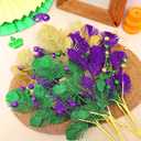 6 Pcs Mardi Gras Decorations Tables Centerpieces Purple Gold Green Picks and Sprays 15.8 Inch Artificial Feather Ornaments for Carnival Tree Topper Vase Home Decor DIY Crafts