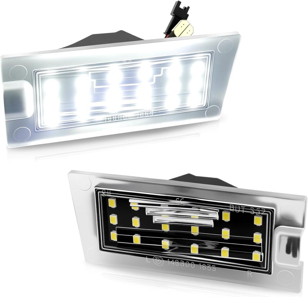 LED License Plate Lights Tag Lamp Assembly for Jeep Cherokee 2014-2018 | Powered by 18-SMD, 6000K White Rear LED Tag Light, License Plate Lamps, Pack of 2