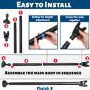 2 Pack Door Security Bars, Anti-Slip Heavy Duty Door Stoppers Sliding Patio Bar, 2-in-1 Adjustable Jammer Barricade Security Door Lock Bar for Apartment, Home, Travel, Hotel Room