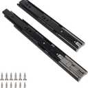 2 Pair Full Extension Drawer Slides Black,10 Inch Soft Close Full Extension Ball Bearing Side Mount Heavy Duty Drawer Slides,100 lb Load Capacity Runner