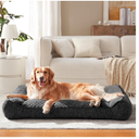 JOEJOY Orthopedic Dog Beds Large Sized Dog, XL EggCrate Memory Foam Pet Couch Bed with Bolster Sides, Waterproof Lining, Removable Washable Cover & NonSlip Bottom, Grey
