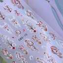 Classical Flower Nail Stickers for Nail Art - Spring Nail Decals Pink Blue Floral Nail Art Stickers 3D Self-Adhesive Nail Supplies DIY Flowers Manicure Decoration for Women 2Pcs