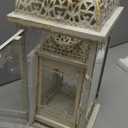 JHY DESIGN 13''&19.5''H Decorative Candle Lanterns Set of 2 Vintage Hanging Lantern Metal Candle Holder for Garden Living Room Indoor Outdoor Parties Weddings Balcony(Beige with Gold Brush)