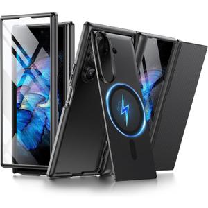 BERFY for Samsung Galaxy Z Trifold Case with Screen Protector, [Compatible with MagSafe], Built-in Hidden Kickstand & Hinge Protection, Full-Body Shockproof Phone Case for ZTrifold, Jet Black