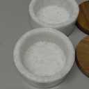 2 Set White Marble Salt and Spice Cellar with Lid and Spoon Marble Salt and Pepper Cellars Elegant Modern Container for Kitchen Countertop Keeps Spices Dry