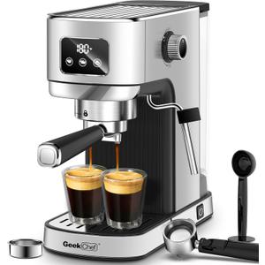 Geek Chef Espresso and Cappuccino Machine, Stainless Steel Espresso Coffee Machine with Removable Water Tank, Prefect Gift for Dad Mom