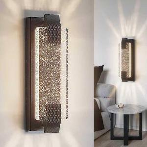 camuucci Battery Operated Wall Sconce Rechargeable Battery Powered 12000mAh Wall Light Indoor Not Hardwired Wall Lamp Fixtures for Bedroom Living Room 1Pack