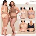 ProKloud Jelly Bras for Women No Underwire Wireless Bra with Support and Lift Full Coverage Plus Size Comfy Seamless Bra (Black, XXL)