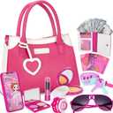 Officygnet Play Purse for Little Girl, Pretend Princess Play Girls Toys for 3 4 5 6 7 8 Year Old, Toddler Purse with Accessories, Kids Toy Purse Birthday for Girls Ages 3-5 4-5 6-8 (Pink)