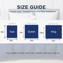 Luxury Goose Feather Down Fiber Comforter Queen Size, 300TC Blue Cotton Blended Duvet Insert, All Season Hotel Bedding Alternative Down Comforter with Corner Tabs (Blue, Queen)