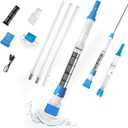 Handheld Pool Vacuum, Cordless Rechargeable Cleaner with Replaceable Brush Head, Powerful Suction, with Telescopic Poles, Ideal for Spas, Hot Tubs, Above-Ground Pools