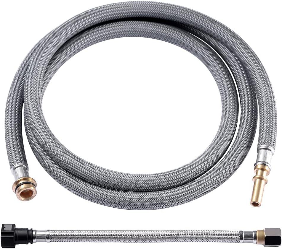 88624000 Pull-out Hose Combo for Hansgrohe Kitchen Faucets, Pull-down Spray Hose Replacement with Brass Connectors, 59-Inch + 10.5-Inch