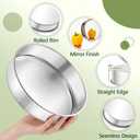 P&P CHEF 9 Inch Cake Pan Set of 2, 2 Pieces Round Layer Cake Baking Pans, Stainless Steel Smash Cake Tin Bakeware for Cooking Steaming, Nontoxic & Sturdy, Oven & Dishwasher Safe