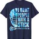Lacrosse-Shirt Lax Men Player Beat People with A Stick Boys T-Shirt Large