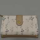 GAEKEAO Wallets for Women RFID Blocking Medium Bifold Ladies Wallet Vegan Leather Floral Card Holder Purse Zipper Coin Pocket