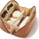 Women's Travel Makeup Bag With Handle,Large Capacity, Multiple Compartments, Make Up Cosmetics Organizer, Waterptoof Bag With Smooth Zip