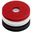 Teenyyou 3 Pcs 12" Cleaning Orbiter Pads Commercial Floor Buffer Pads Hardwood Floor Maintenance Scrubber Polisher Cleaning and Stripping for Orbiter Machine (Black,Red,White)