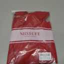 Missufe Women's V Neck Ruffle Short Sleeve Bodycon Summer Casual T Shirt Dress (Red, L)