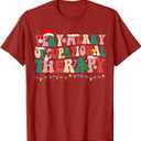 Very Merry Occupational Therapy Funny OT Squad Christmas T-Shirt, M