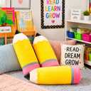 Whaline 3 Pcs Pencil Plush Pillow 20 Inch Large Yellow Pencil Stuffed Throw Cushion Cute Classroom Decoration for Back to School Decor Teacher Student Gift Reading Corner Accessories