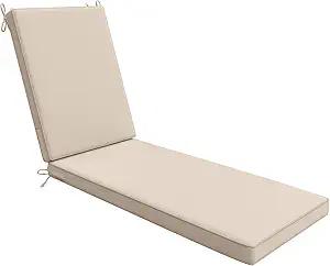 AAAAAcessories Outdoor Chaise Lounge Cushions, Waterproof, Fade-Resistant Patio Furniture Replacement Cushions, 80" x 26" x 3", Khaki Beige