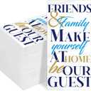 100 Pack Friends & Family Guest Towels Disposable 2-ply Hand Towels Dinners Hand Napkins Soft Paper Napkins Absorbent Party Towels for Home Kitchen Bathroom Wedding Shower Parties Supplies 8" x 4"